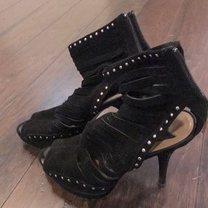 Suede Gold Embellished Bootie